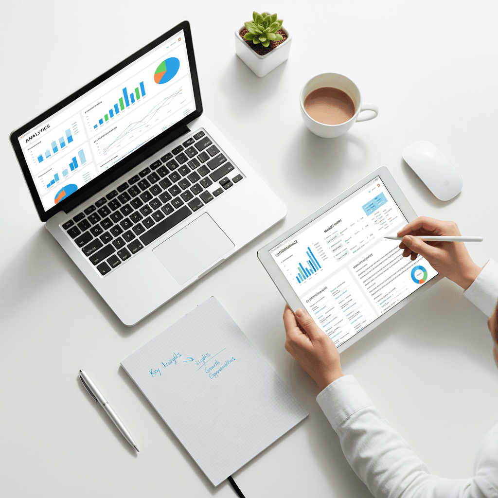 Modern digital workspace with laptop